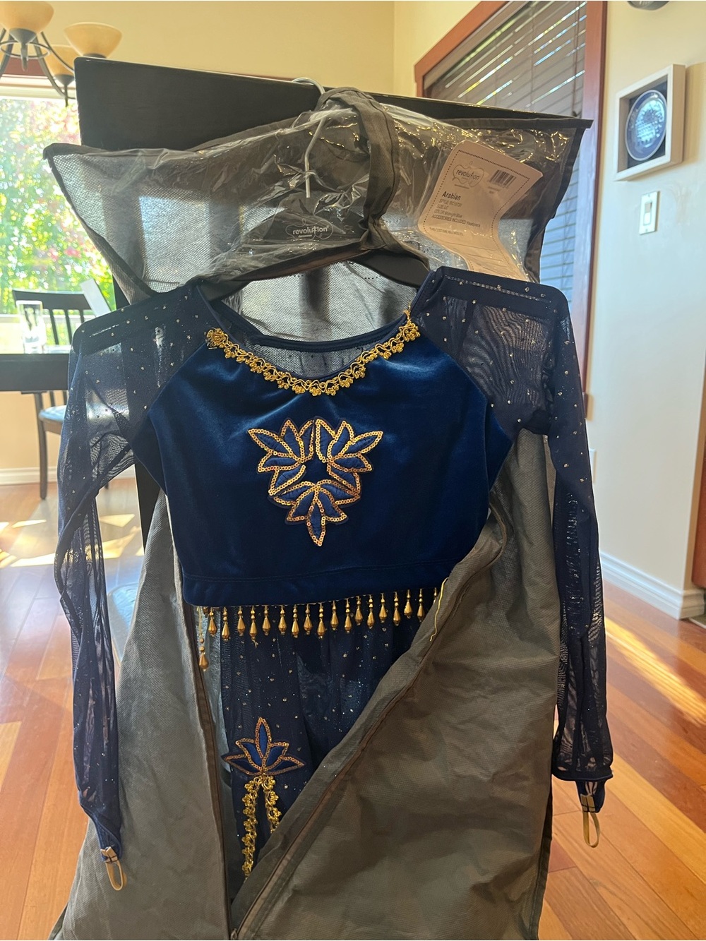 Kids Navy Blue sparkly Costume with Gold Tassels